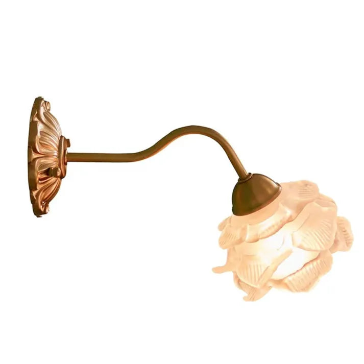 BlossomGlow | Applique Murale en Fer Patiné Cuivre Vintage