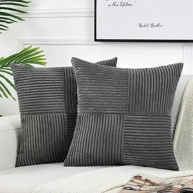 Housses de coussin douces rayées LuminaSplice
