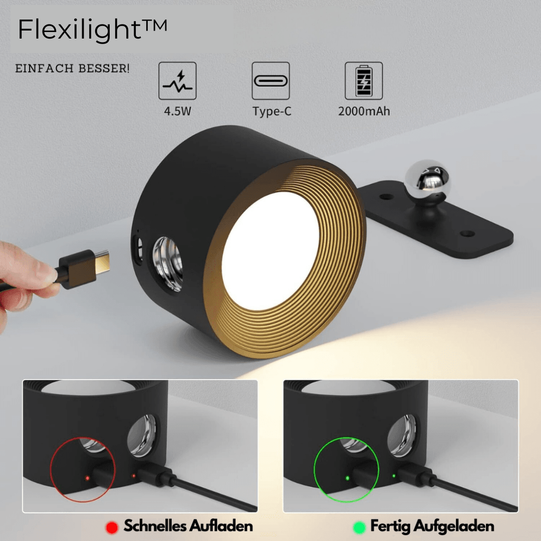 GlowFlex - Lampe Murale Rechargeable | Solution d'éclairage LED polyvalente à 360°