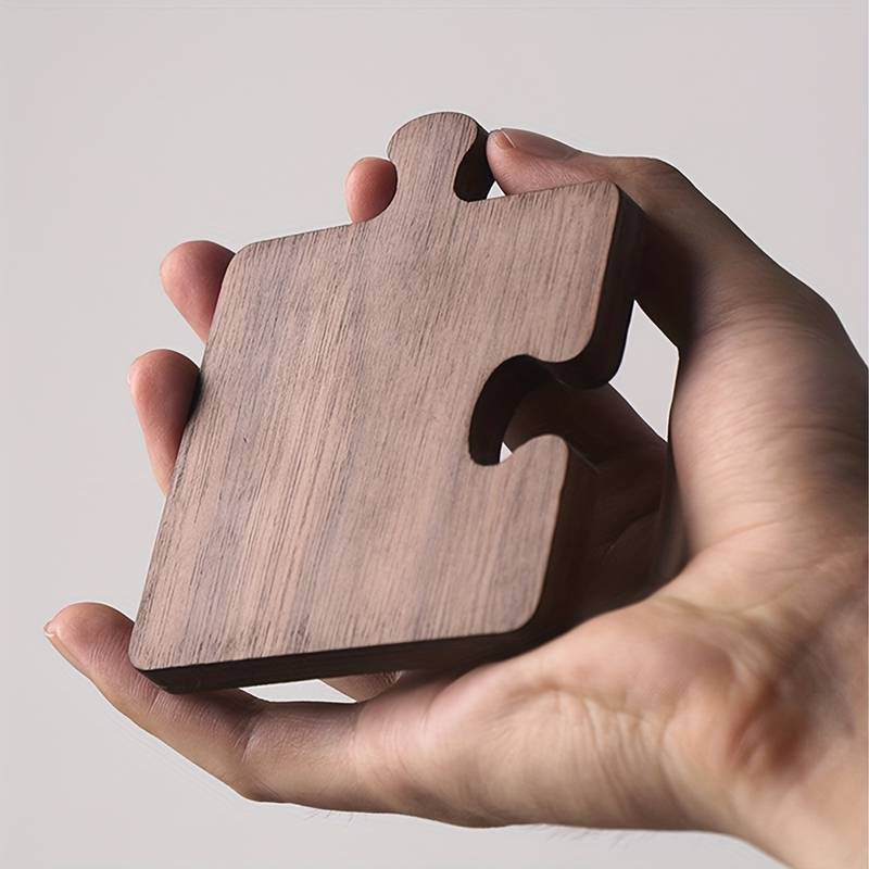 Sous-verres en noyer - Puzzle | Solution de table en bois fonctionnelle et élégante