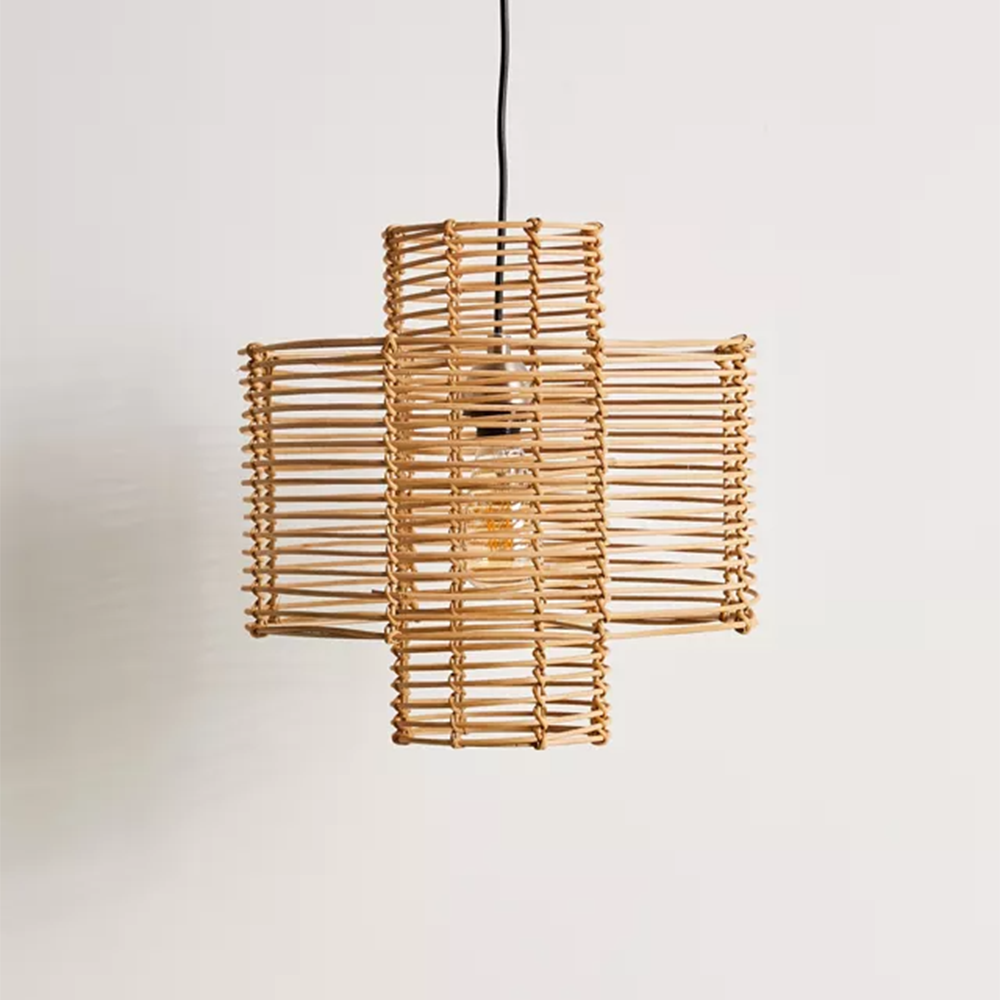 Suspension en rotin Boho | Naturelle, réglable, filaire