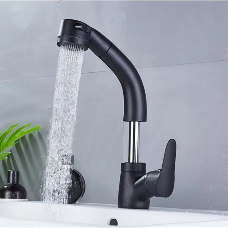 Robinet de salle de bain à tirage | Mitigeur en laiton pour une fonctionnalité élégante