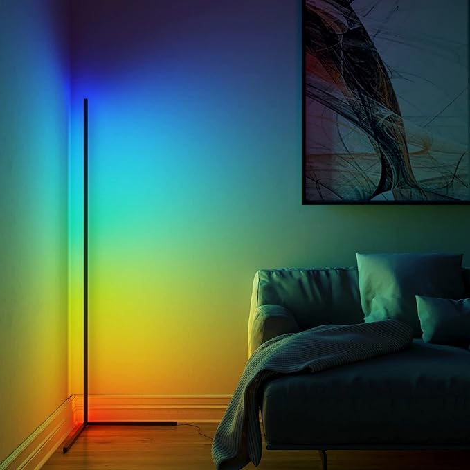Lampes de sol RGB LED futuristes | Éclairage contrôlé par télécommande et application