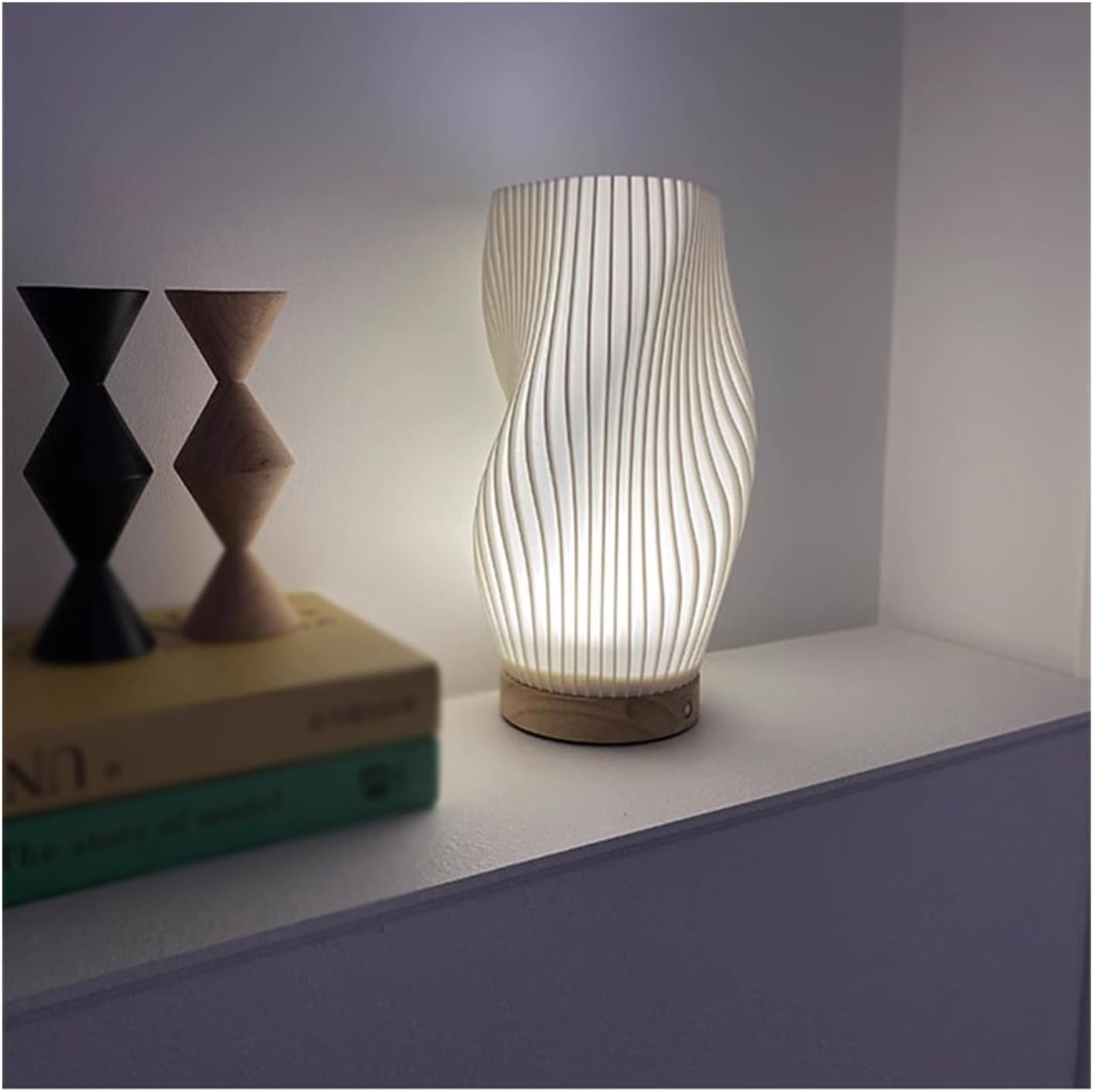 Lampe Wellenkamm | Lumière à motif ondulé, luminosité réglable, décoration moderne pour la maison