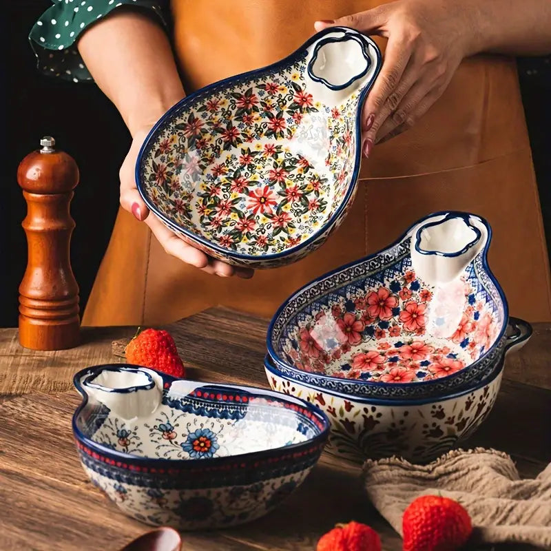 Bol en céramique toscan - Ustensile de cuisine décoratif | Solution de restauration fonctionnelle élégante