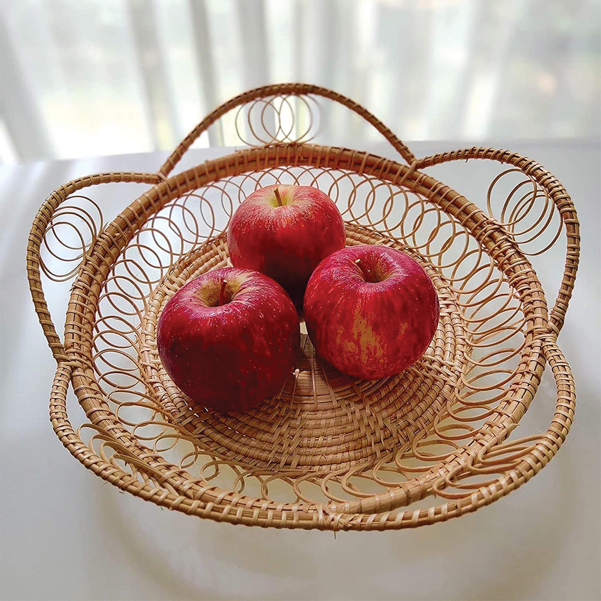 Plateaux tissés naturels artisanaux | Solutions de rangement élégantes faites main