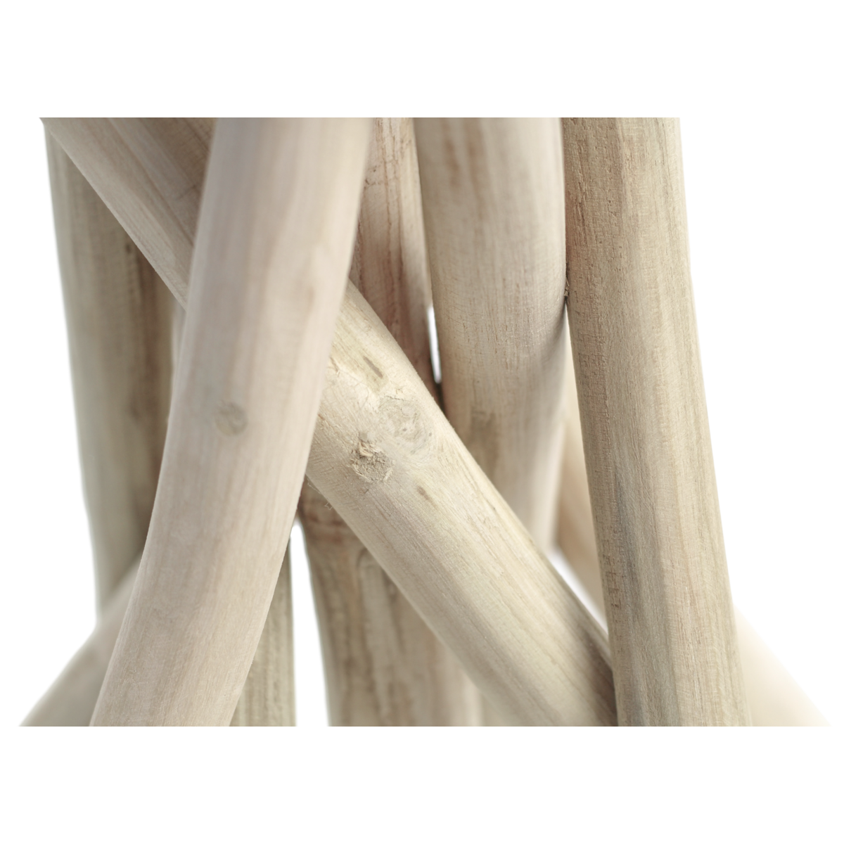Tabouret d'accent en branche - Pieds en branches torsadées naturelles, assise en bois massif