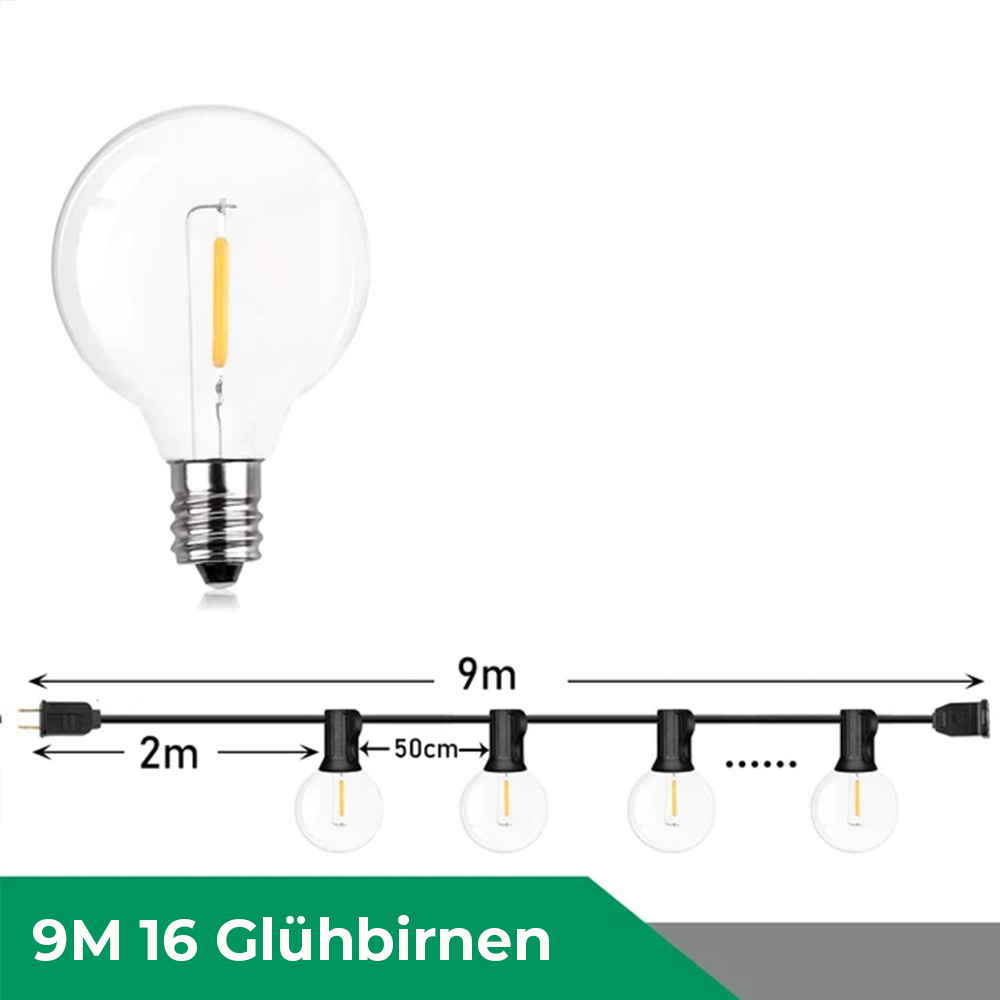 Guirlande lumineuse LED étanche | Blanc chaud et réglable en luminosité