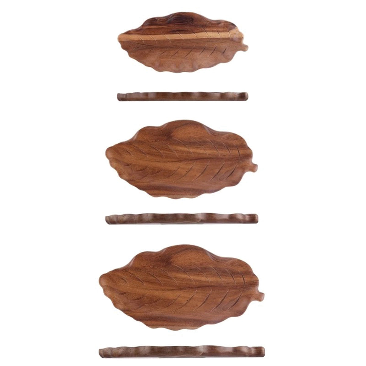 Plateau de service en bois de feuille de noyer abstrait | Écologique - Organisateur artistique pour desserts, apéritifs et bijoux