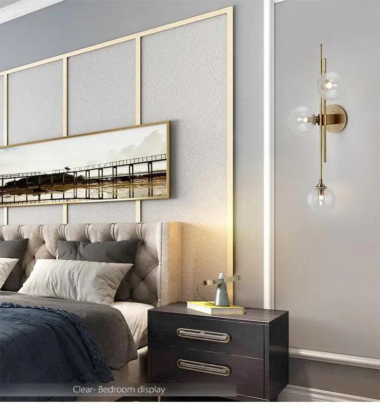 Applique murale nordique moderne | Abat-jour en verre clair et vert
