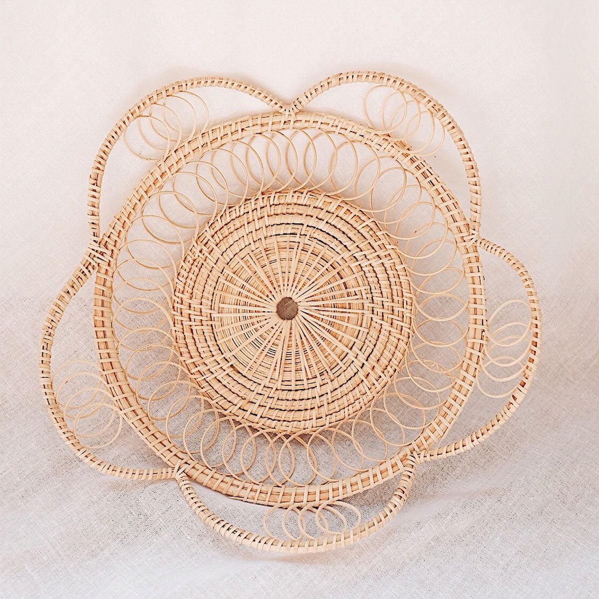 Plateaux tissés naturels artisanaux | Solutions de rangement élégantes faites main