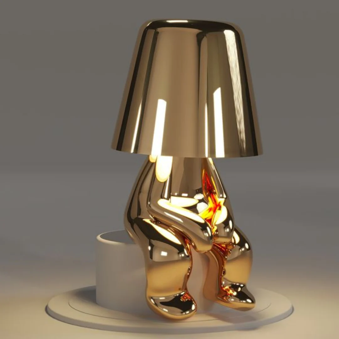 Lampes de table rechargeables USB dorées | Lampes en résine à intensité variable
