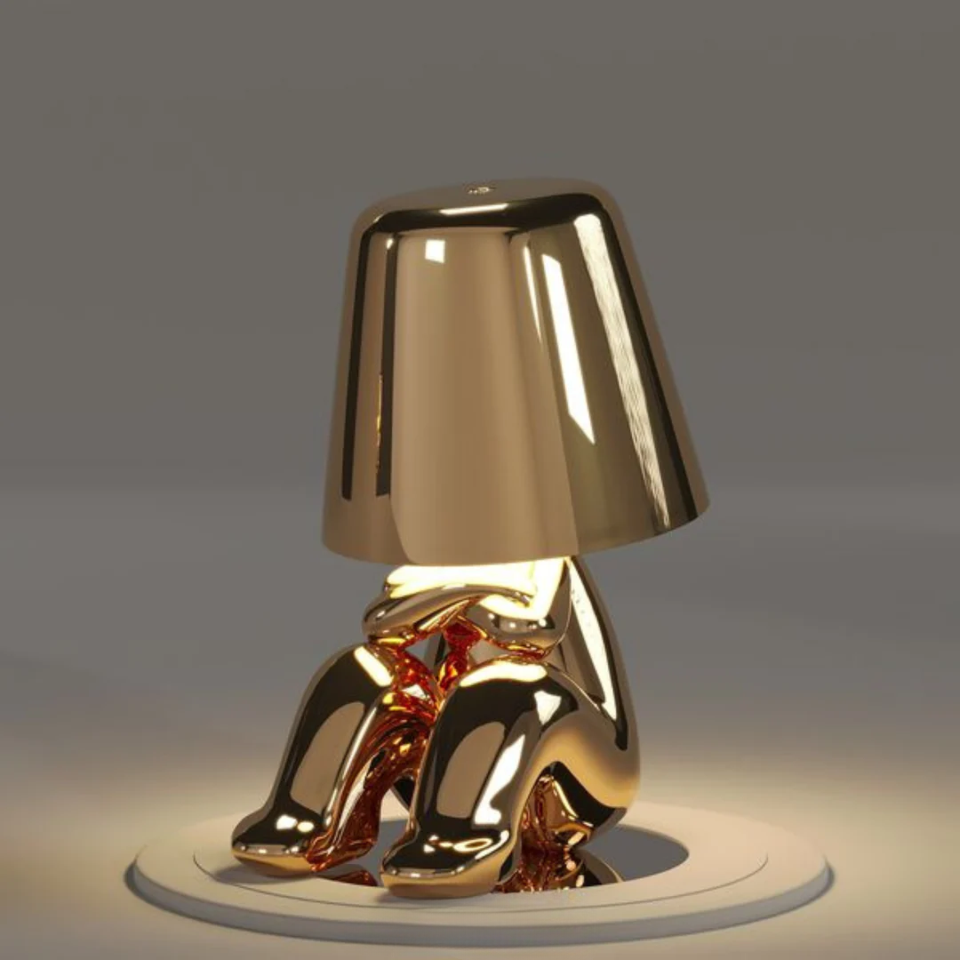 Lampes de table rechargeables USB dorées | Lampes en résine à intensité variable