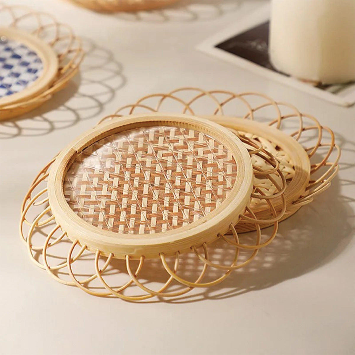 Set de dessous de verre en bambou | Tapis à boire modernes et de haute qualité