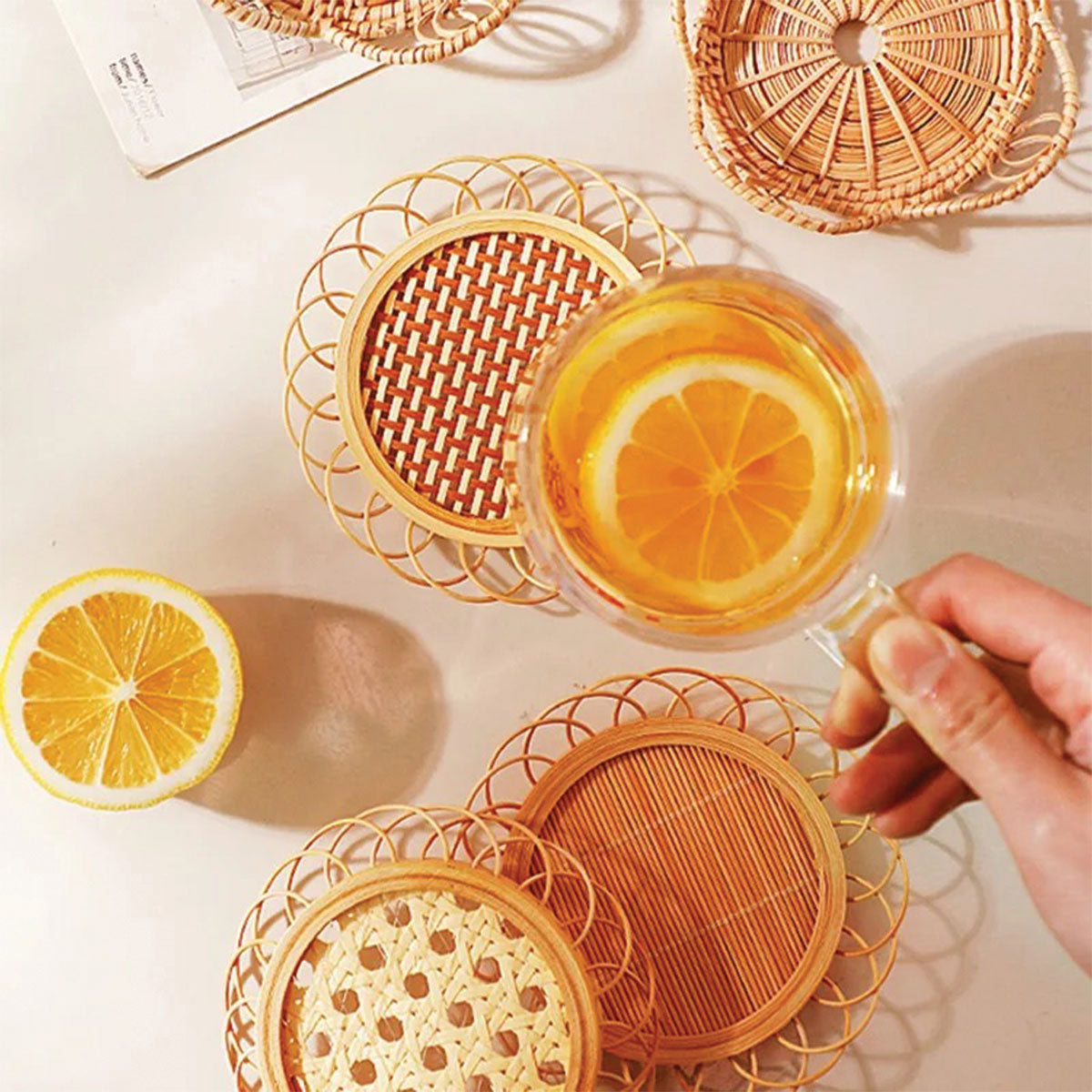 Set de dessous de verre en bambou | Tapis à boire modernes et de haute qualité