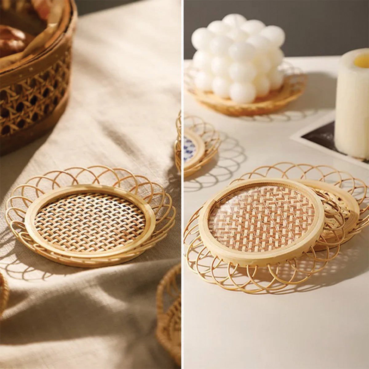 Set de dessous de verre en bambou | Tapis à boire modernes et de haute qualité