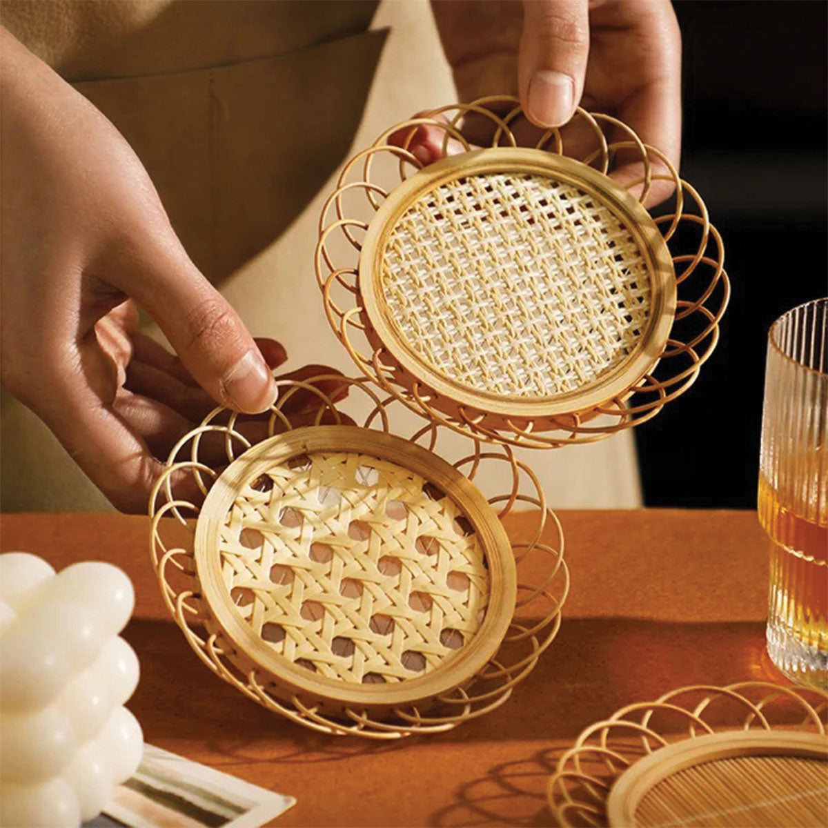 Set de dessous de verre en bambou | Tapis à boire modernes et de haute qualité
