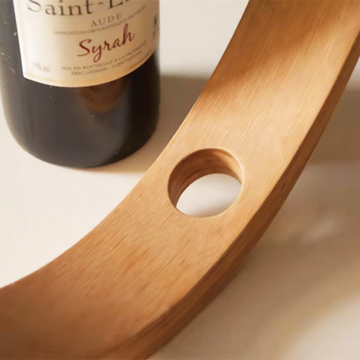 Étagère à vin en bambou flottante au style élégant | Solution moderne d'affichage de vin