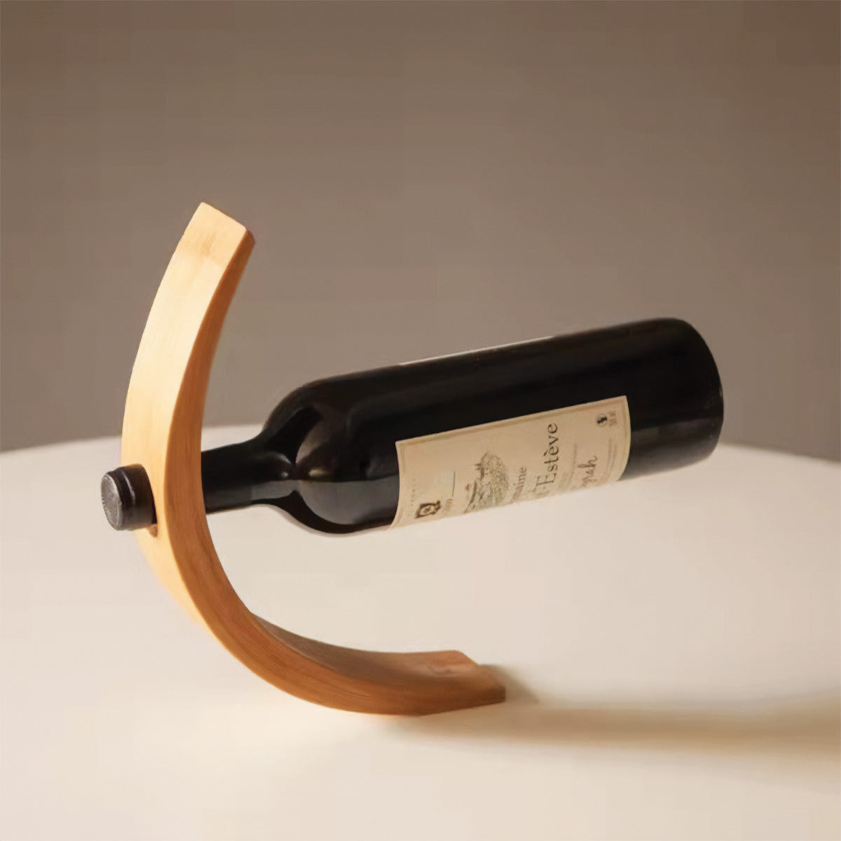 Étagère à vin en bambou flottante au style élégant | Solution moderne d'affichage de vin