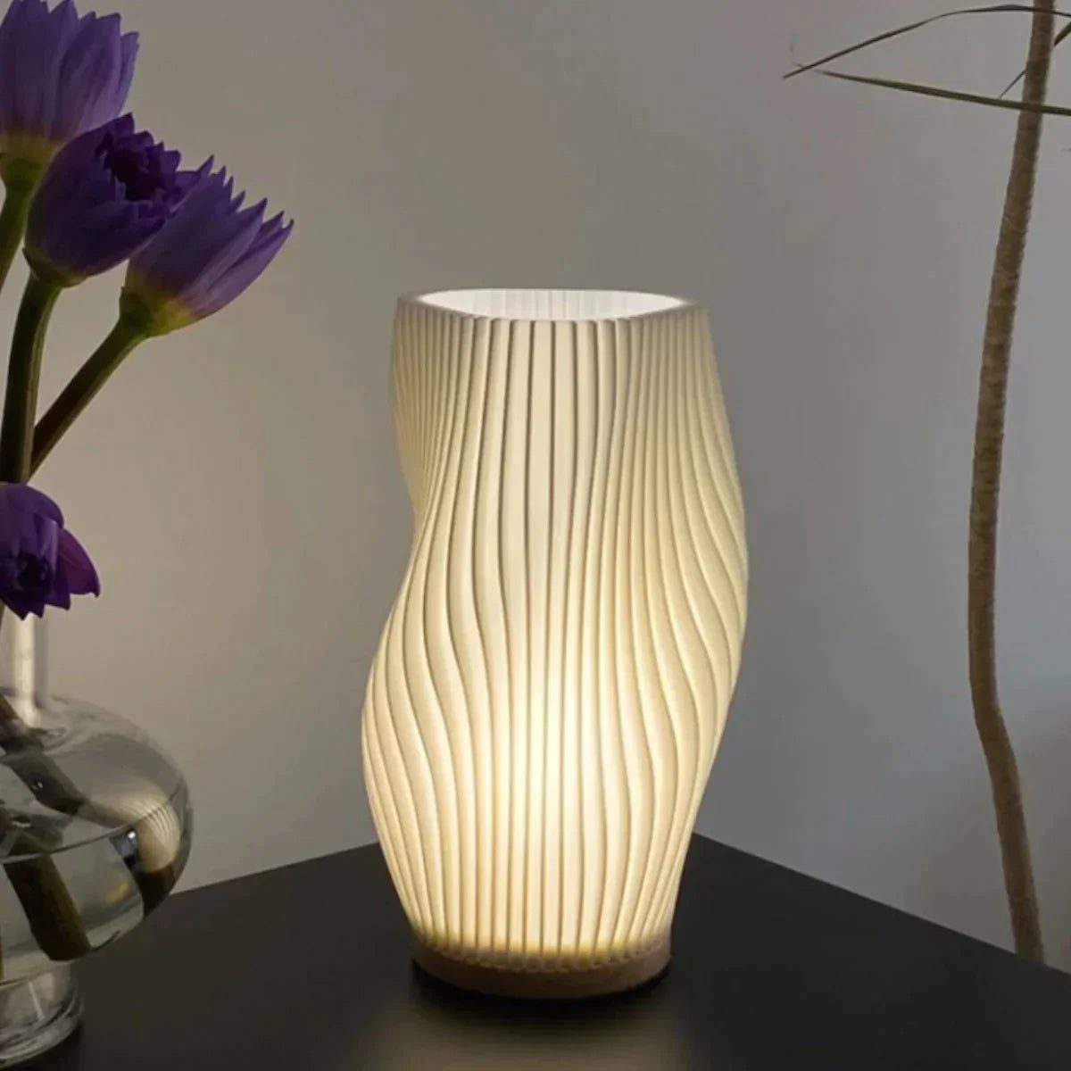 Lampe Wellenkamm | Lumière à motif ondulé, luminosité réglable, décoration moderne pour la maison