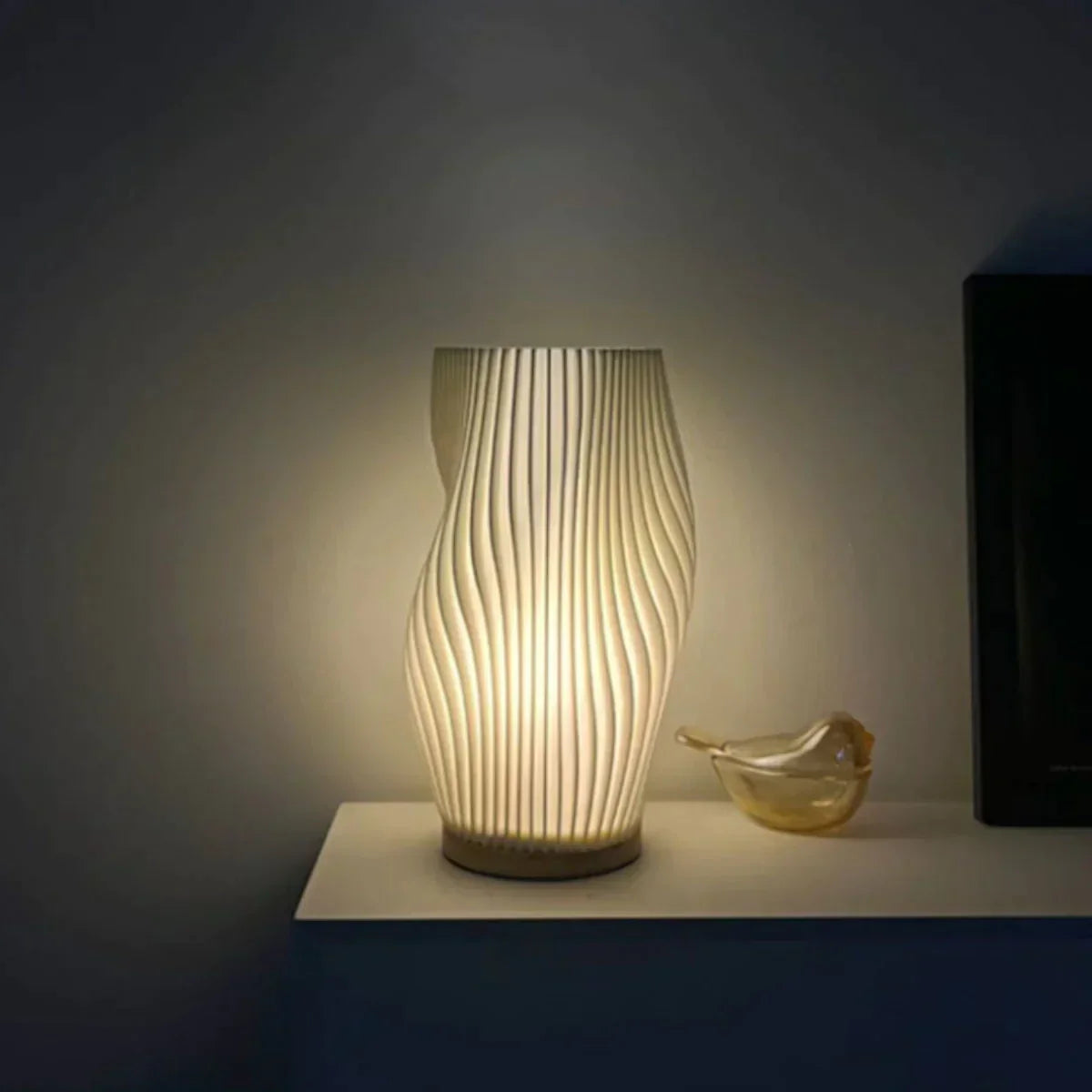 Lampe Wellenkamm | Lumière à motif ondulé, luminosité réglable, décoration moderne pour la maison