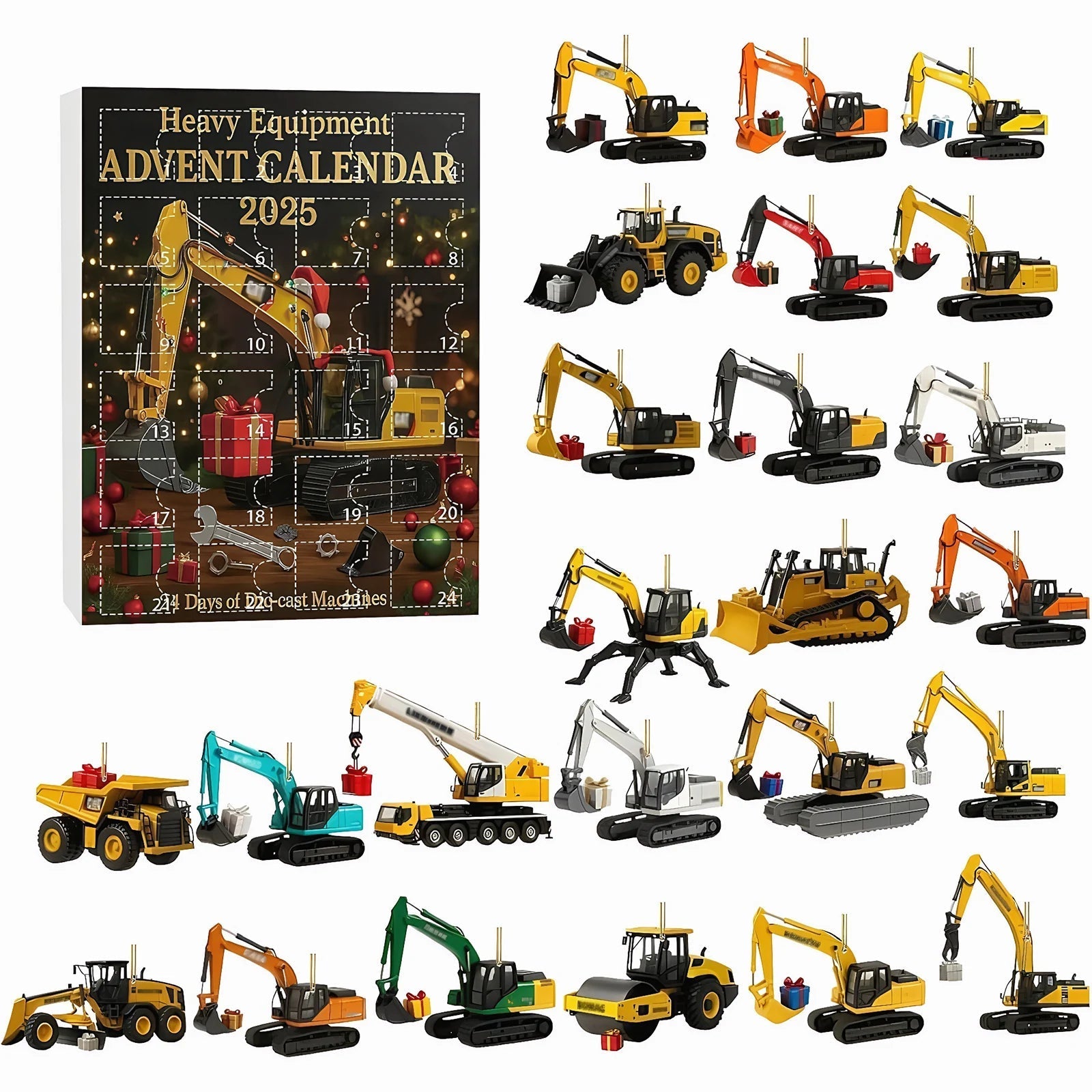 Calendrier de l'Avent pour enfants | Décorations de véhicules de chantier 0
