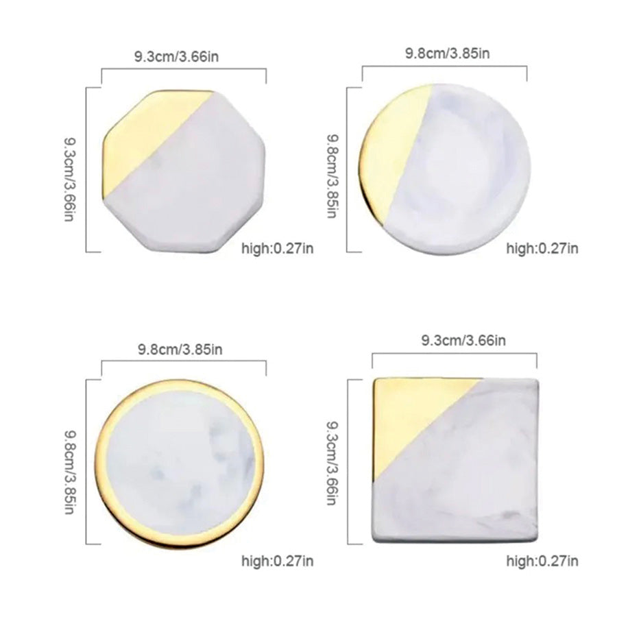 IvoraHome - Ensemble de Sous-Verres | Élégance en marbre ivoire pour votre intérieur