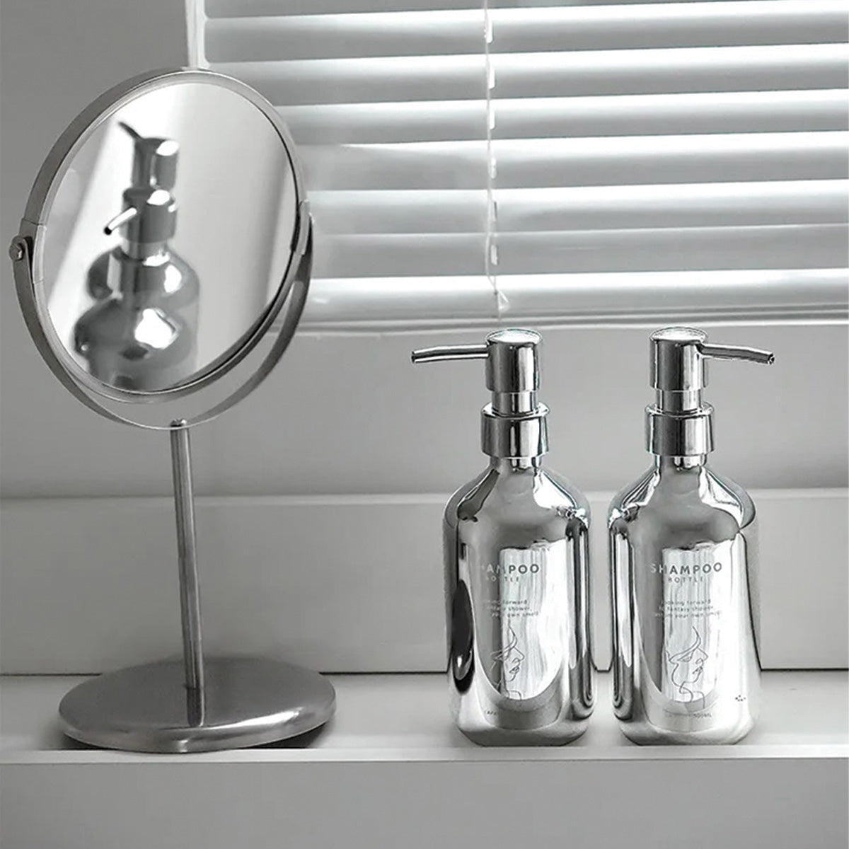 Ensemble de pompe à savon en chrome | Design moderne, accessoire de salle de bain élégant