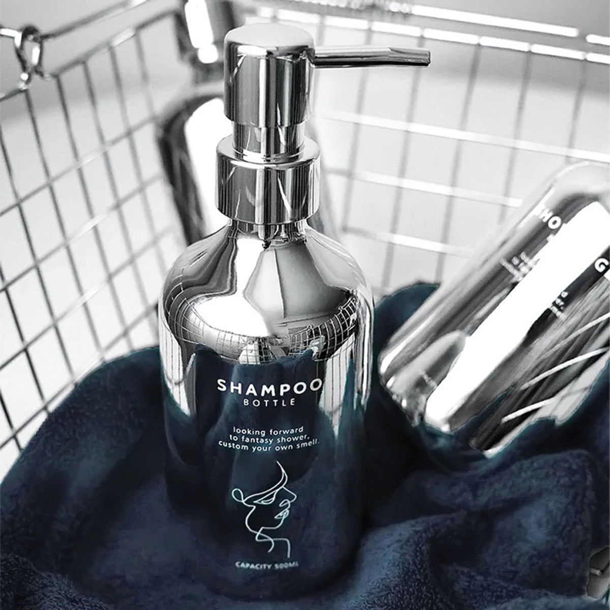 Ensemble de pompe à savon en chrome | Design moderne, accessoire de salle de bain élégant