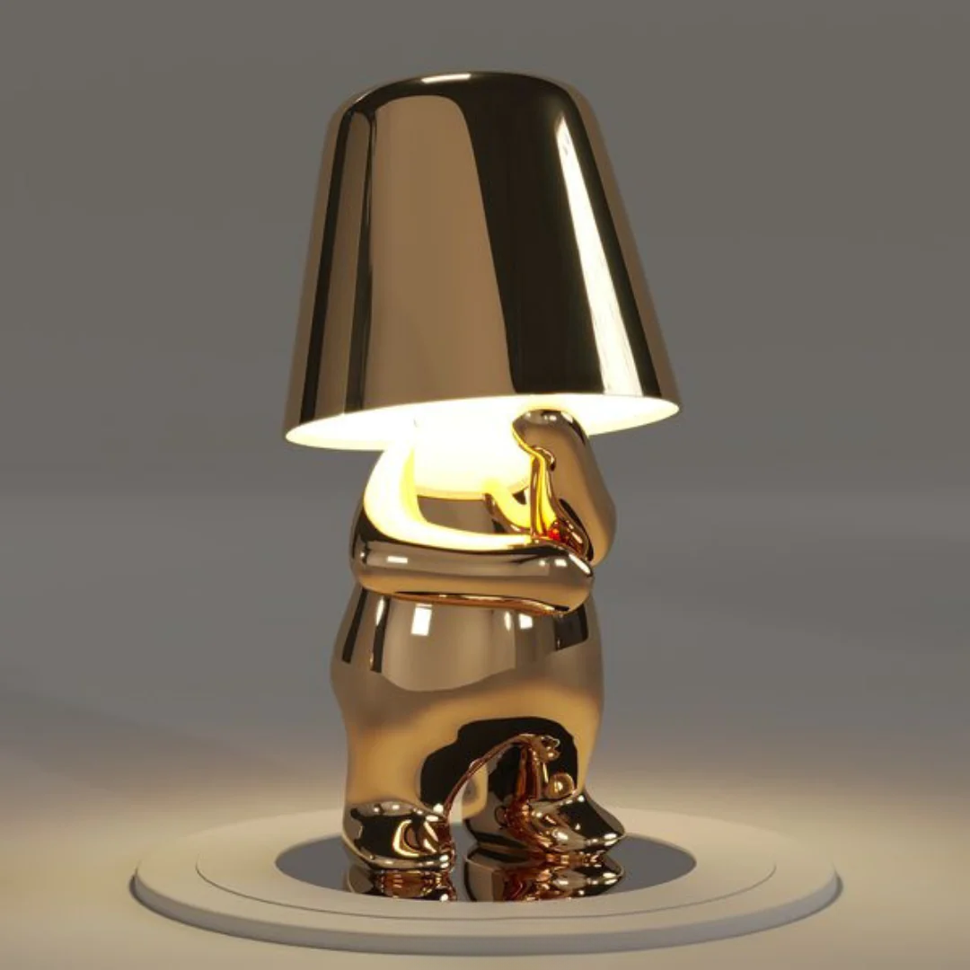 Lampes de table rechargeables USB dorées | Lampes en résine à intensité variable