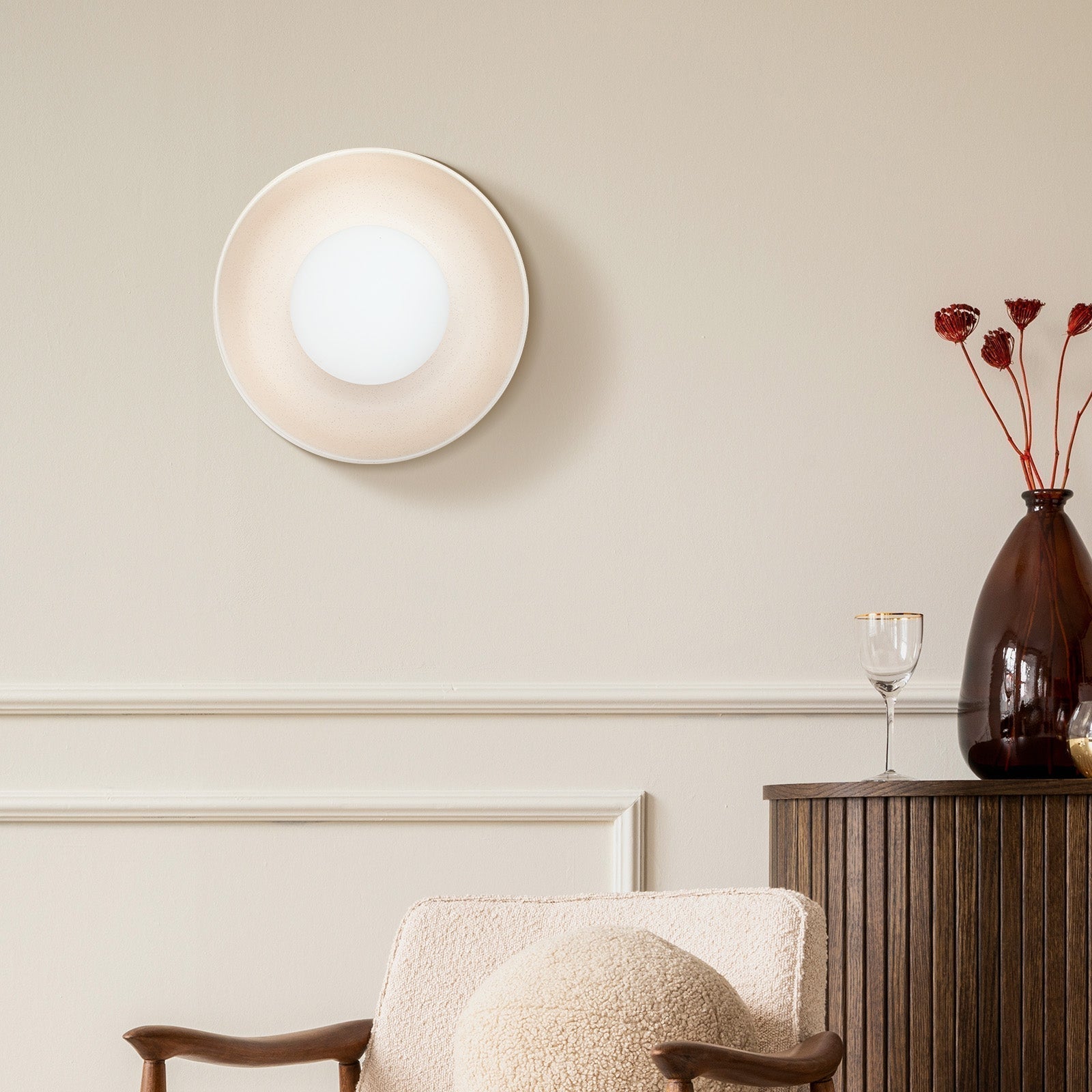 CeramiLux - Applique Murale Ronde | Design élégant en céramique émaillée
