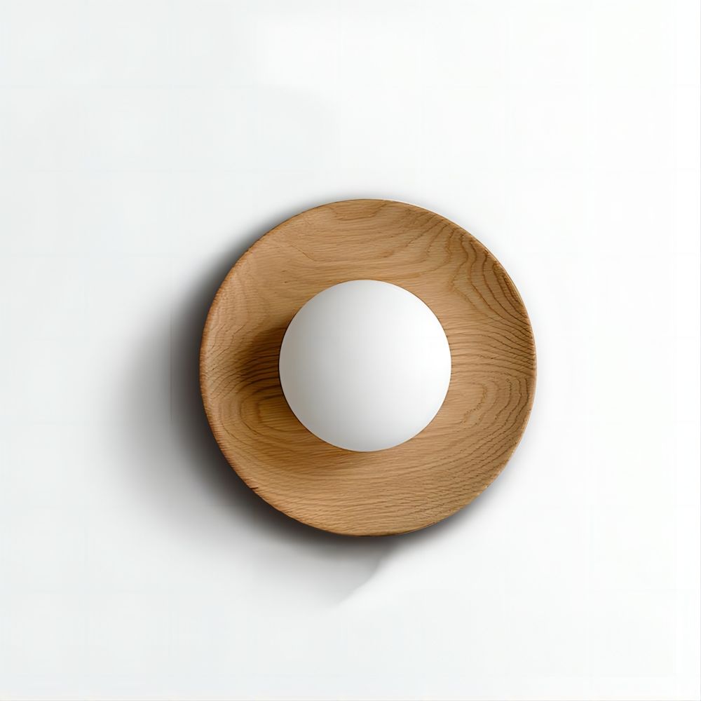 Lumiglow - Lampe Murale en Verre | Plaque en bois, éclairage LED