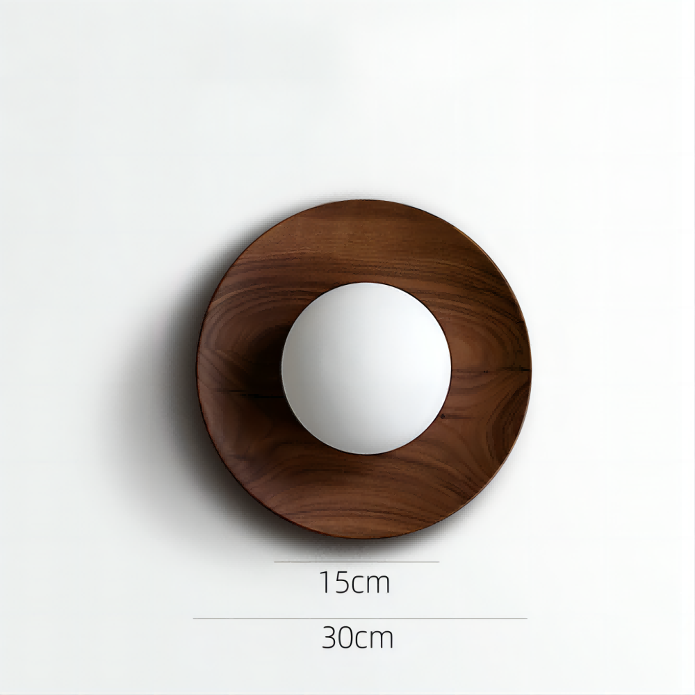 Lumiglow - Lampe Murale en Verre | Plaque en bois, éclairage LED