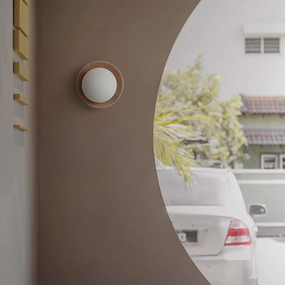 Lumiglow - Lampe Murale en Verre | Plaque en bois, éclairage LED