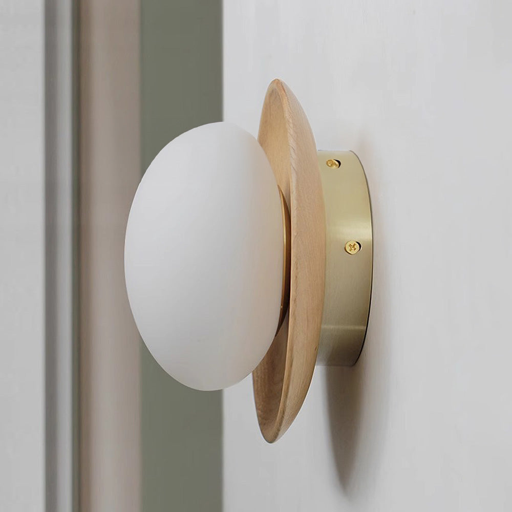 Lumiglow - Lampe Murale en Verre | Plaque en bois, éclairage LED