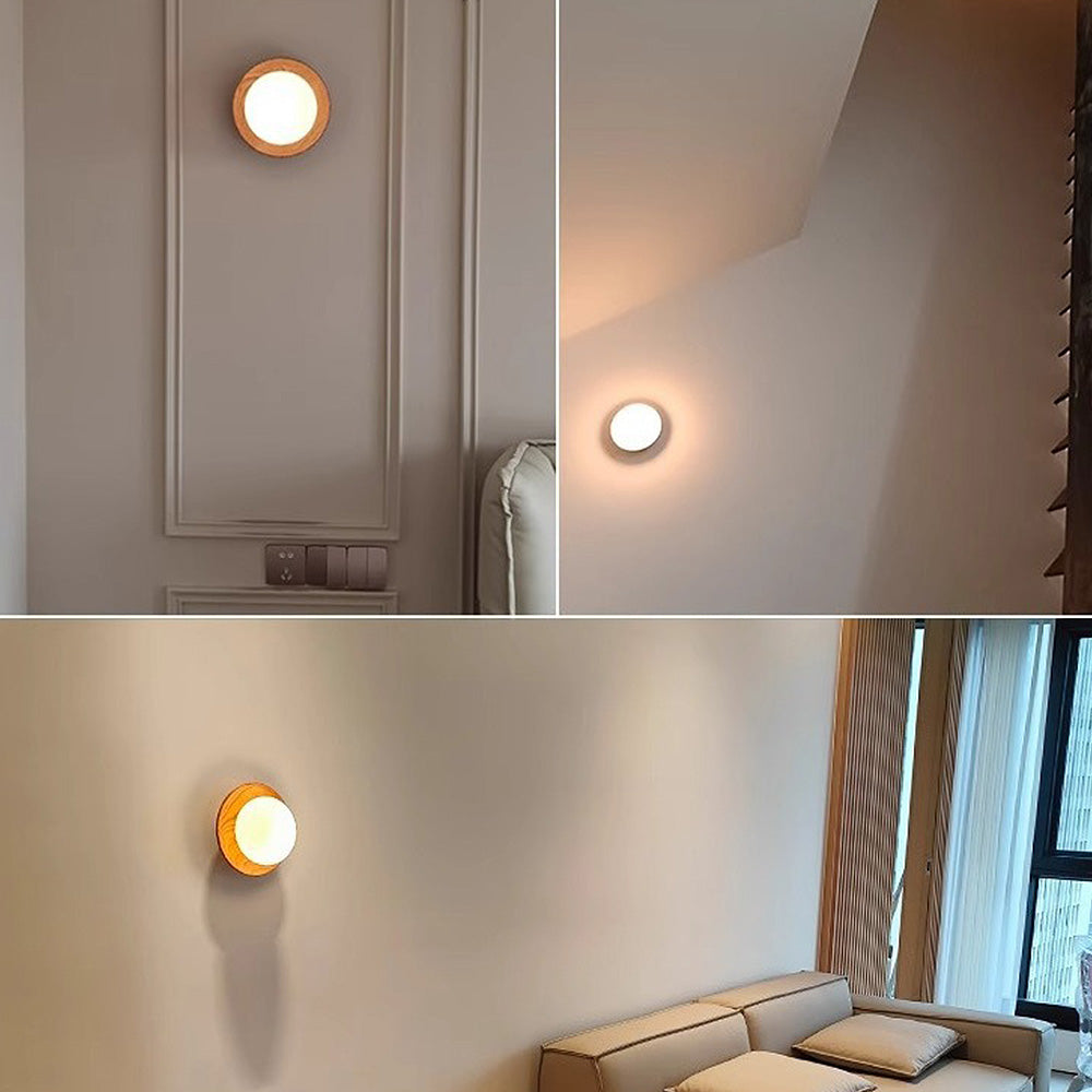 Lumiglow - Lampe Murale en Verre | Plaque en bois, éclairage LED