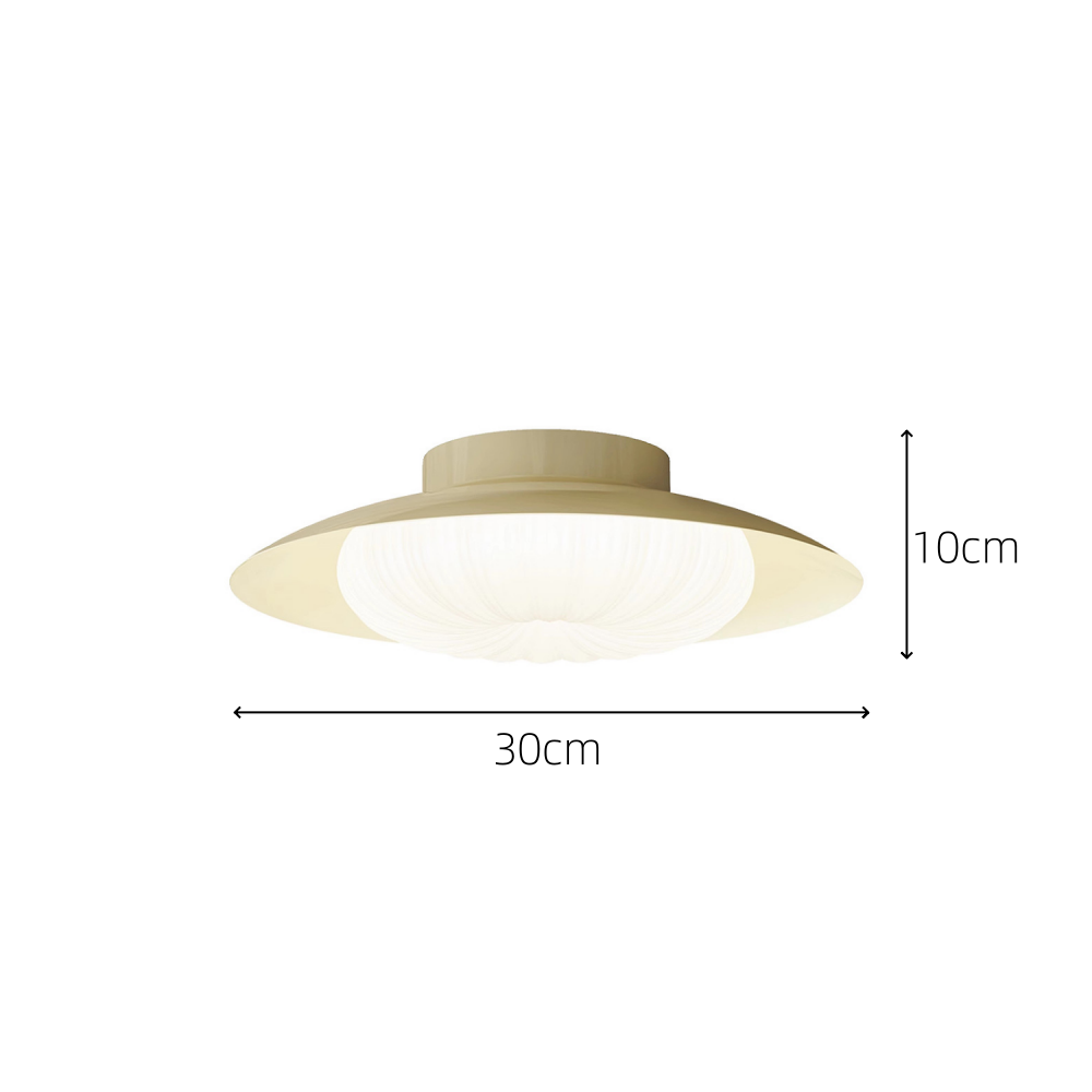 CremaLume - Plafonnier Moderne Crème | Design semi-encastré compatible LED
