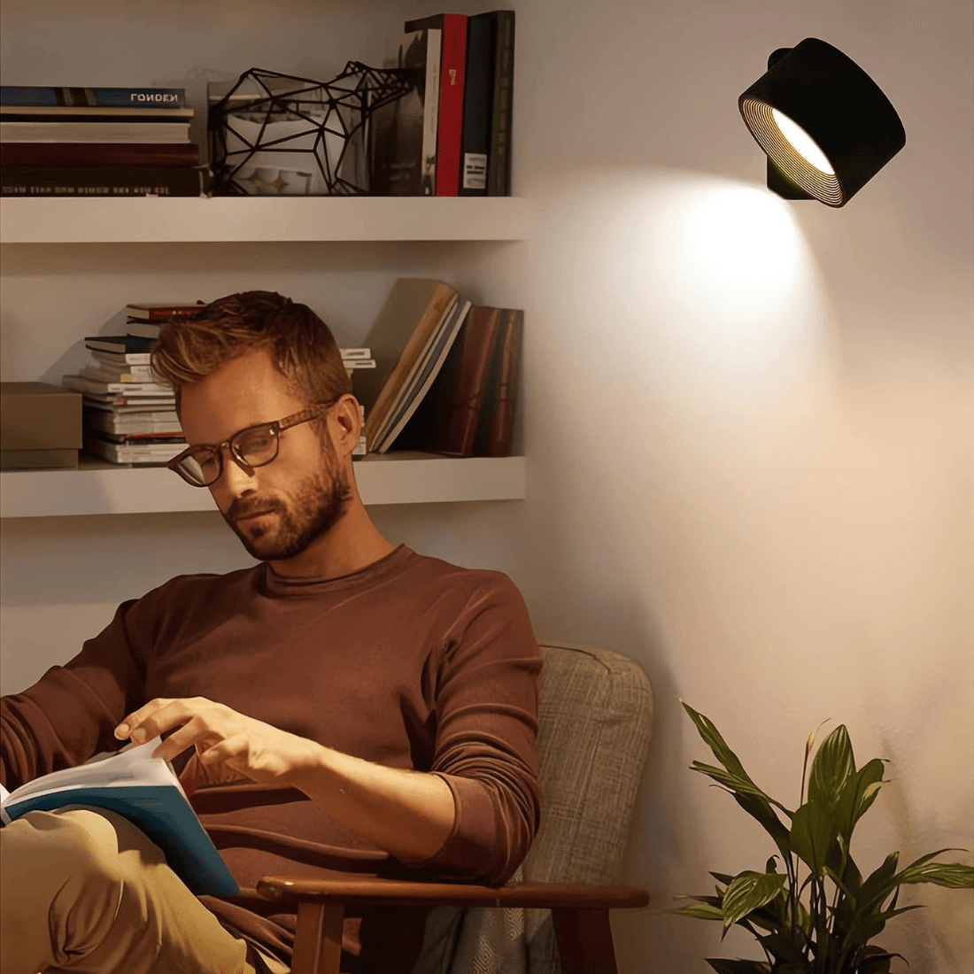GlowFlex - Lampe Murale Rechargeable | Solution d'éclairage LED polyvalente à 360°