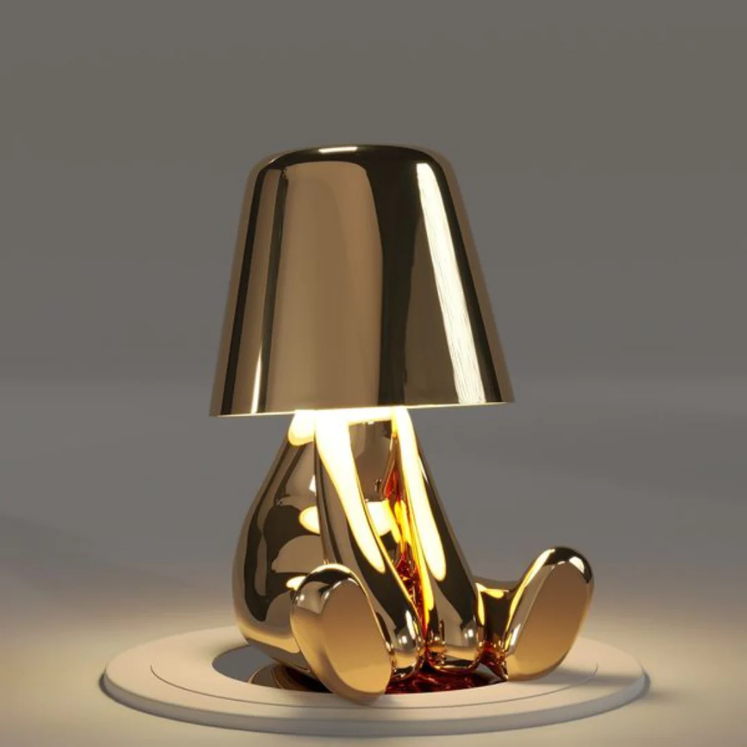 Lampes de table rechargeables USB dorées | Lampes en résine à intensité variable