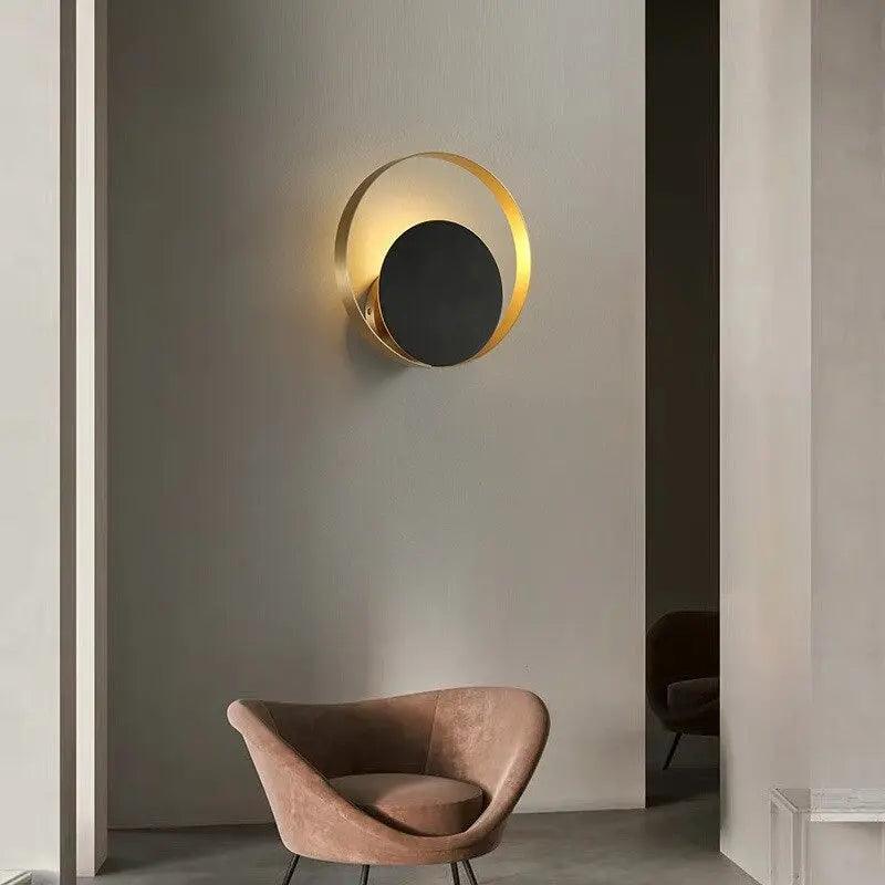 Luminaires muraux nordiques en or et noir | Design en métal câblé, LED G9, abat-jour orientable vers le haut et vers le bas