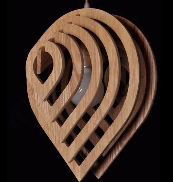 Pendentif en Bois Moderne | Collection Lumière