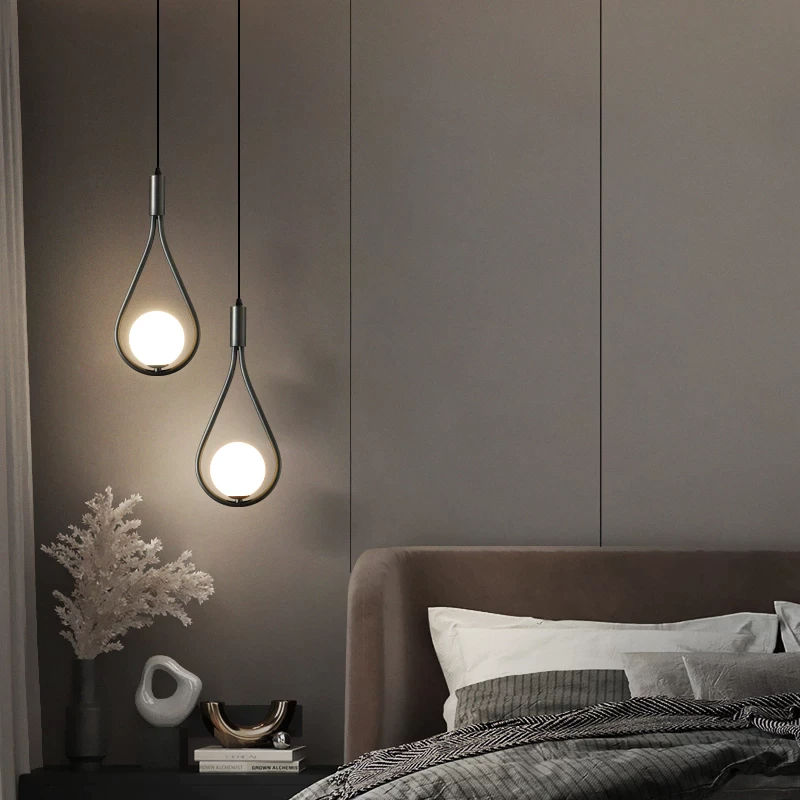 Suspension Nordique Moderne | Design en Fer et Verre Réglable