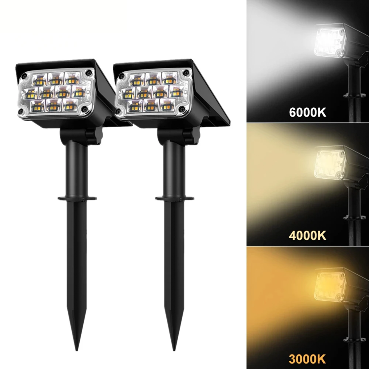Projecteurs de jardin solaires LED sans fil | Deluxe