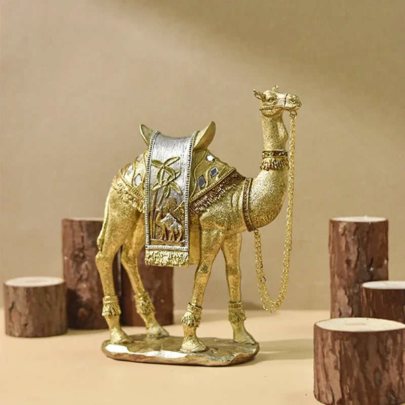 Élégance Arabe - Sculpture de Chameau Luxueuse