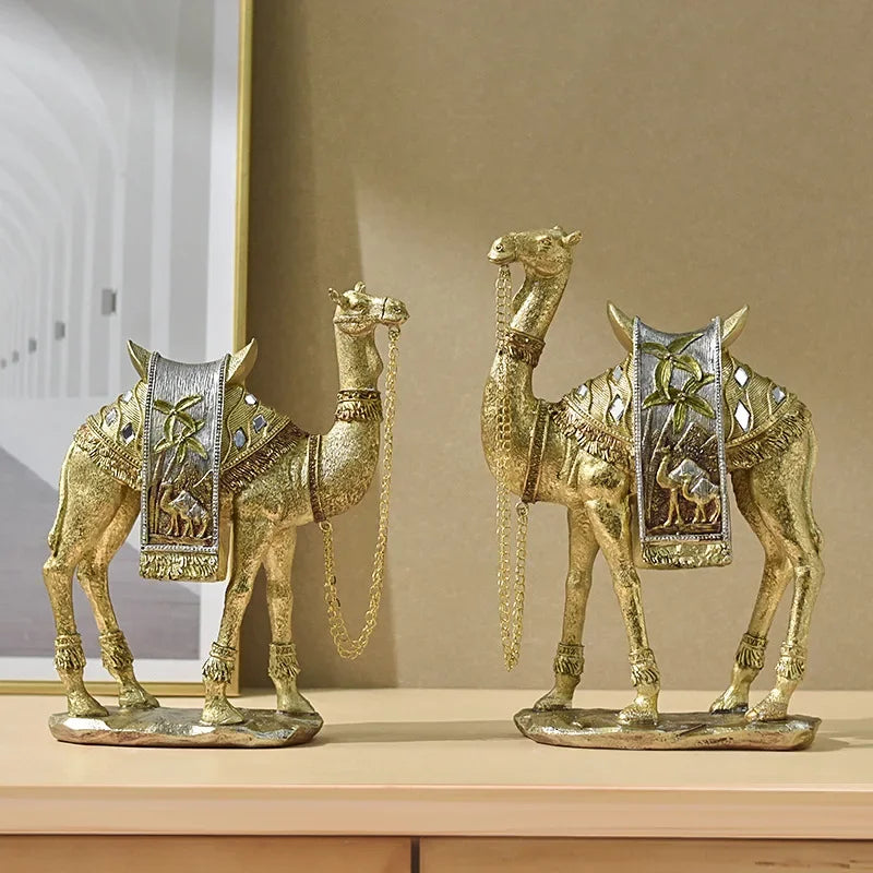Élégance Arabe - Sculpture de Chameau Luxueuse