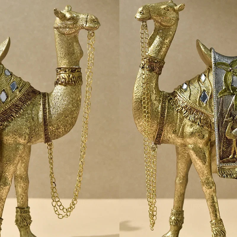 Élégance Arabe - Sculpture de Chameau Luxueuse