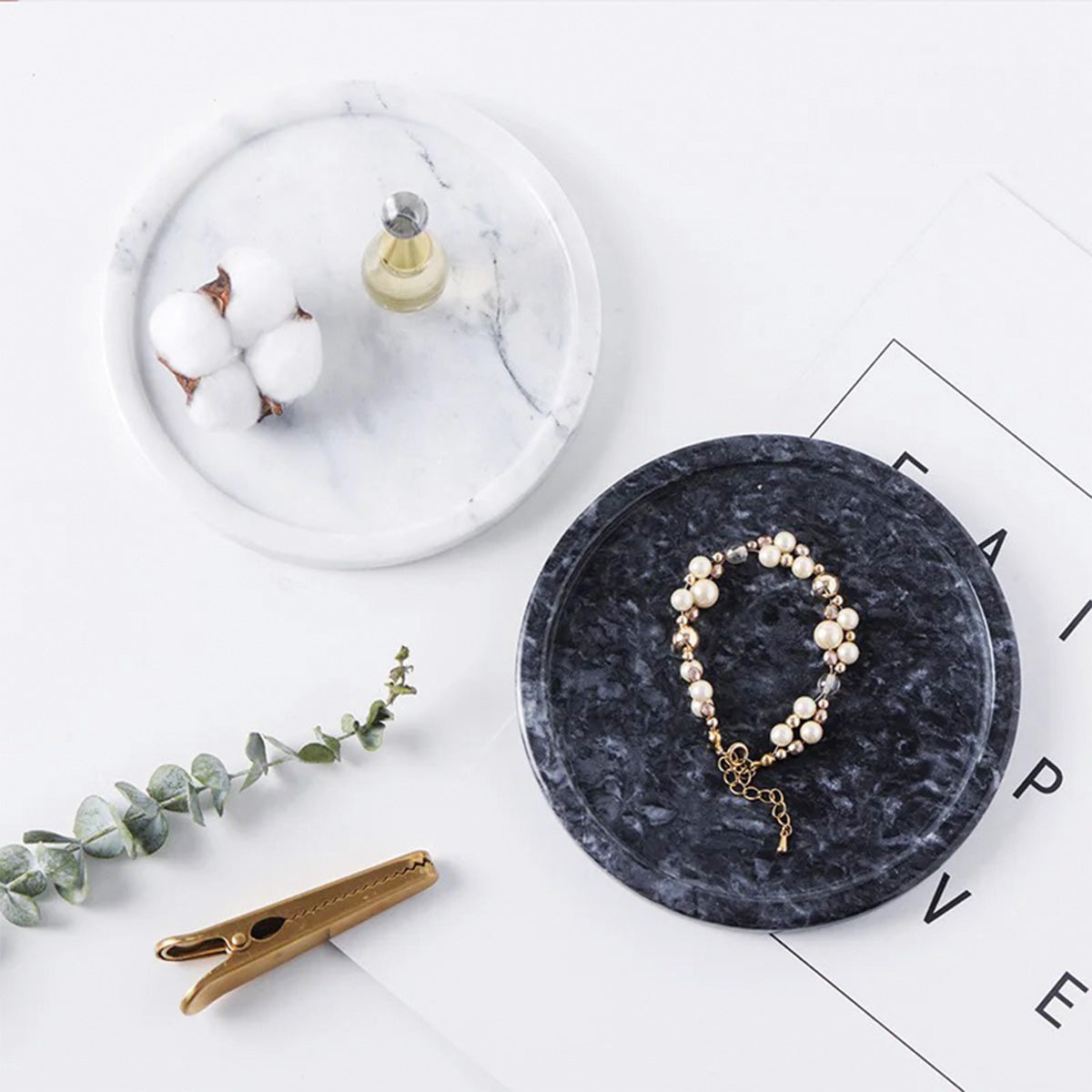 Plateau rond en marbre | Qualité premium pour des présentations de table sophistiquées