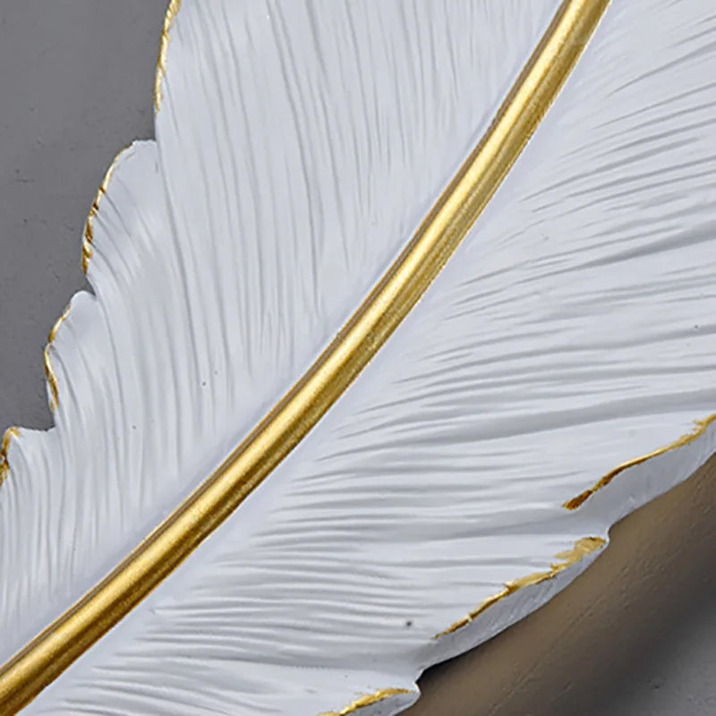 FederAura - Applique murale moderne blanche en plumes