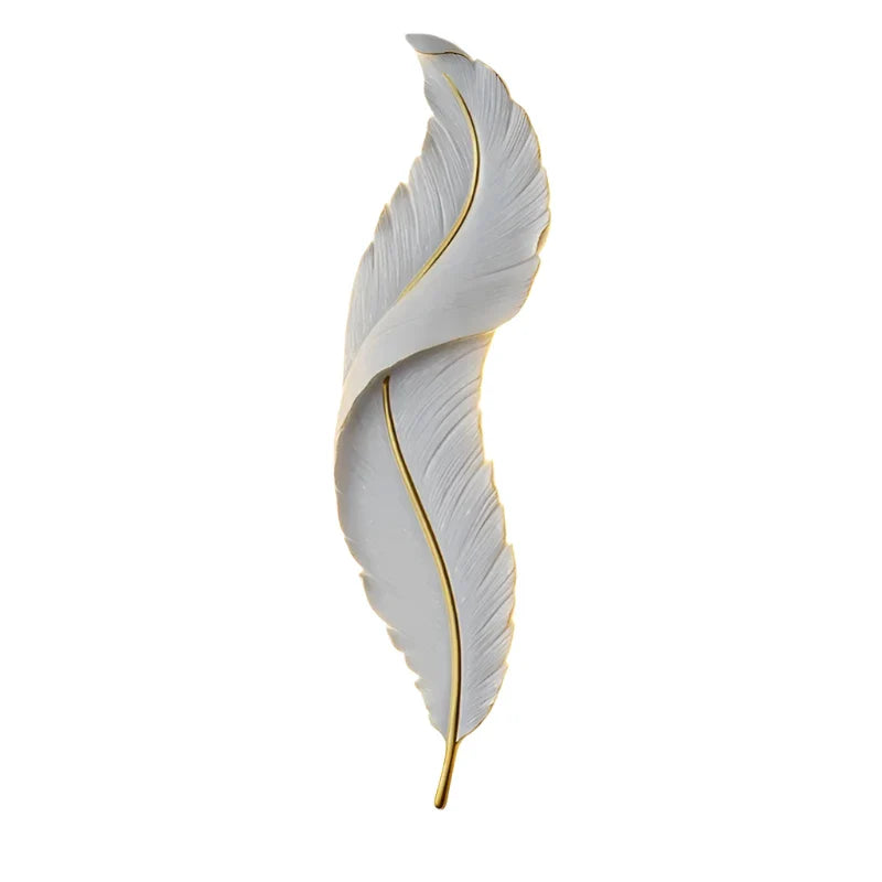 FederAura - Applique murale moderne blanche en plumes