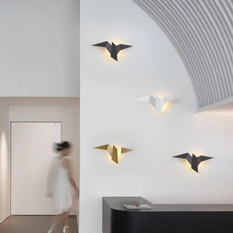 AvianAura - Applique murale en fer nordique pour oiseaux